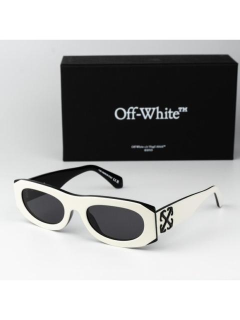 Off-White Off-White ORLANDO Men Sunglasses White Black Grey Oval OERI13O ORLANDO 0107