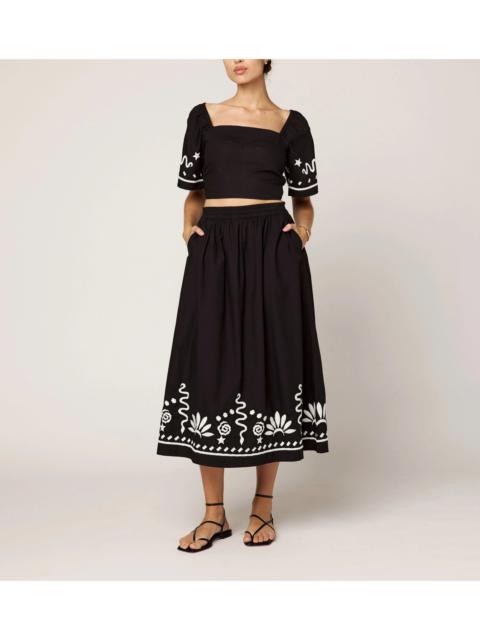 Cleobella ASHLEEN MIDI SKIRT | BLACK/IVORY