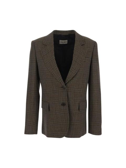 Checked Single-breasted Tailored Blazer