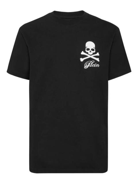 PHILIPP PLEIN Printed Round-Neck T-Shirt `Skull & Bones`