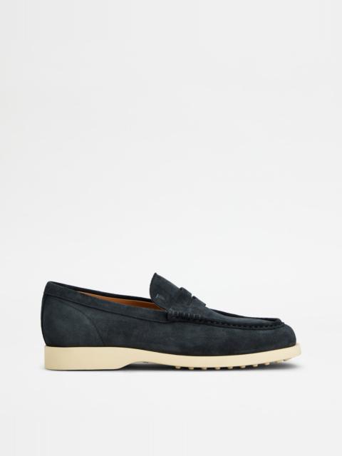 Tod's LOAFERS IN SUEDE - BLUE