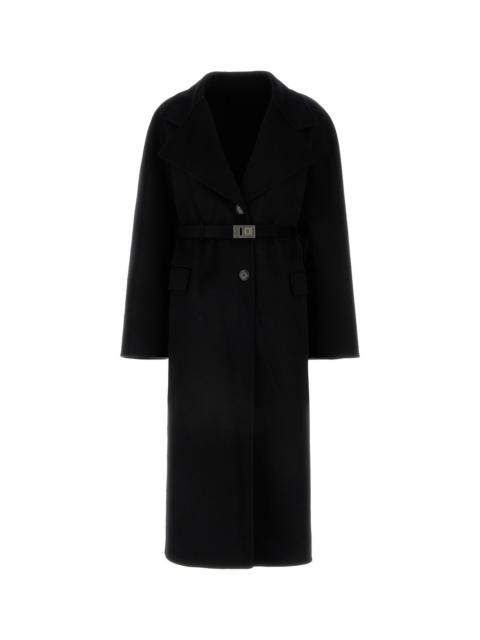 FERRAGAMO Black wool blend coat