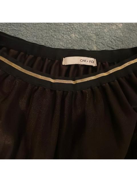 Other Designers OAK + FORT Glossy Pleated Skirt in Brown