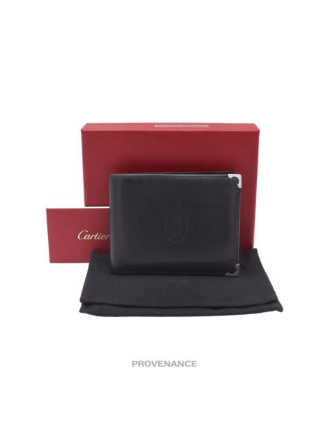 Cartier Bifold Wallet - Black & Burgundy Calfskin Leather