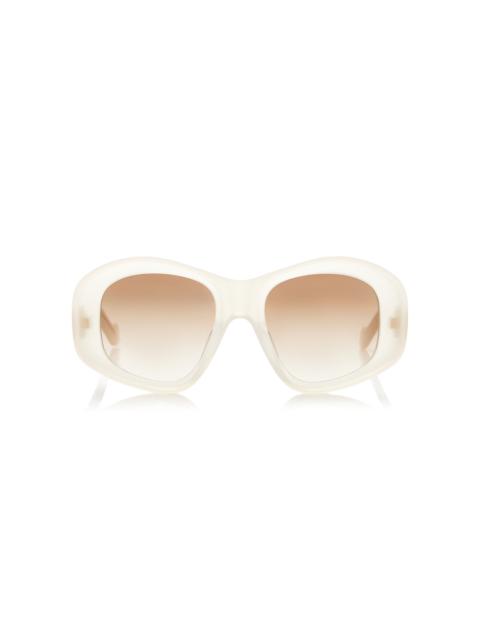 Loewe Beveled Pentagon Acetate Sunglasses ivory