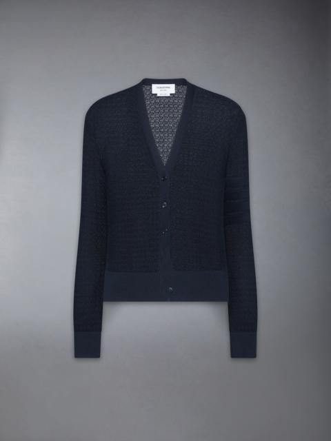 Thom Browne COTTON CASHMERE V NECK CARDIGAN