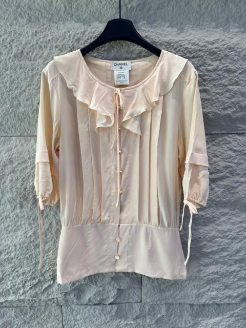 CHANEL Chanel Silk Blouse Beige