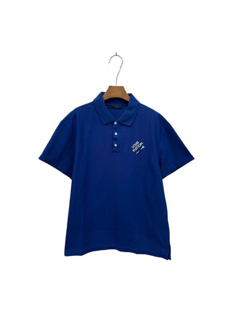 Louis Vuitton Louis Vuitton Blue Pin-Embroidered Polo Shirt