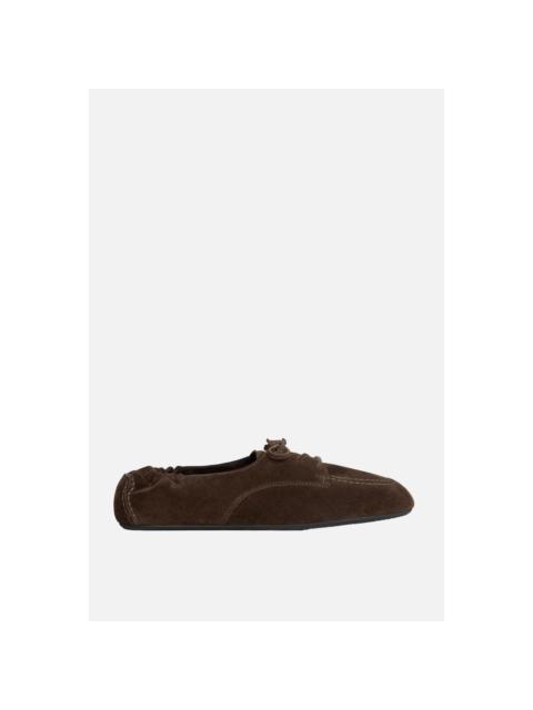 CELINE CELINE Adam Suede Calfskin Brown Lace Up Loafers New & Authe