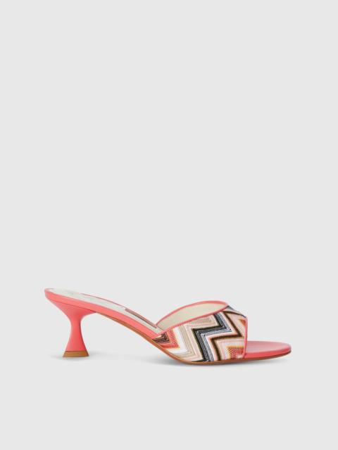 Missoni Chevron sandals with heel and leather trims