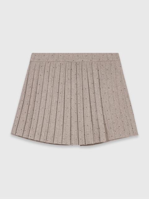 maje Pleated rhinestone skort