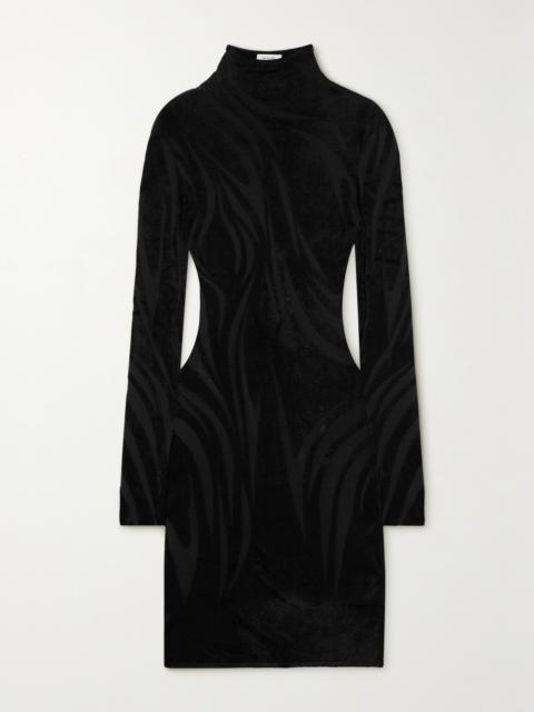 MUGLER Chenille Turtleneck Mini Dress