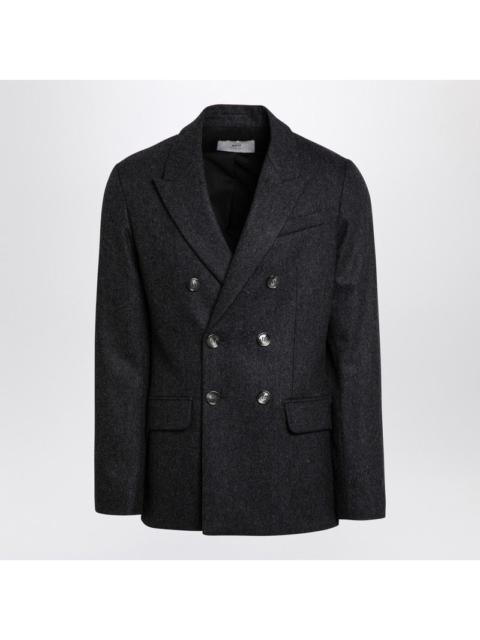 AMI Paris Ami Paris Grey Wool Double-Breasted Jacket Men