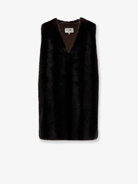 MM6 Maison Margiela Faux Shearling Short Dress