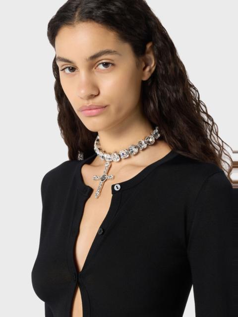 Blumarine METAL CHOKER WITH GEM SETTINGS AND PENDANT