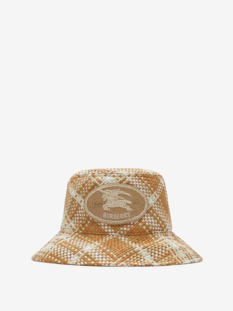 Burberry Knight Stamp Raffia-effect Bucket Hat