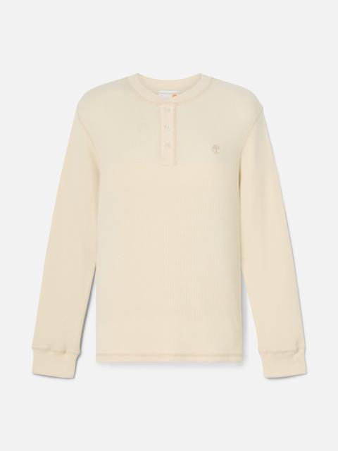 Timberland Men's Wharf River Waffle Henley Long-Sleeve Polo Shirt