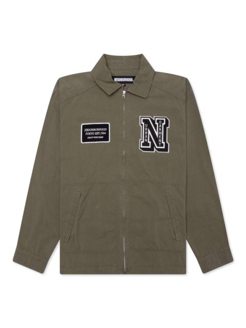NEIGHBORHOOD WASHED ZIP WORK JACKET - OLIVE DRAB