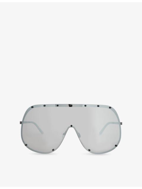 Rick Owens Shield-Frame Stainless-Steel Sunglasses