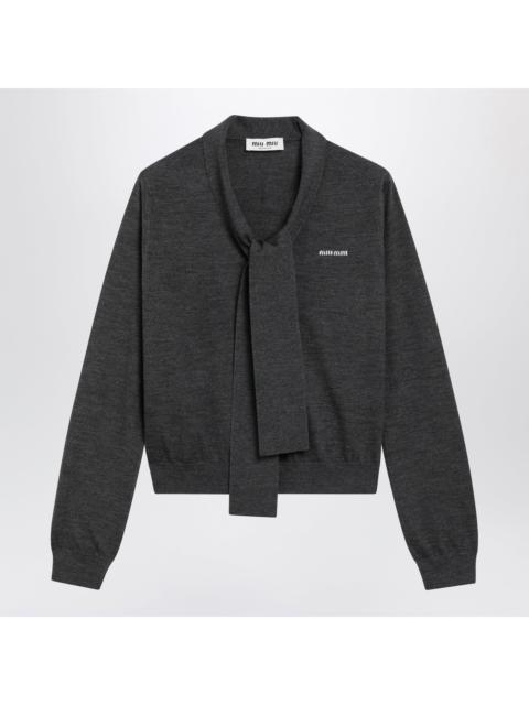 Miu Miu Miu Miu Anthracite Wool Cardigan Women