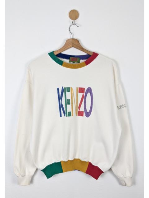 KENZO Vintage Kenzo Golf Spellout Word color block 90s Sweatshirt