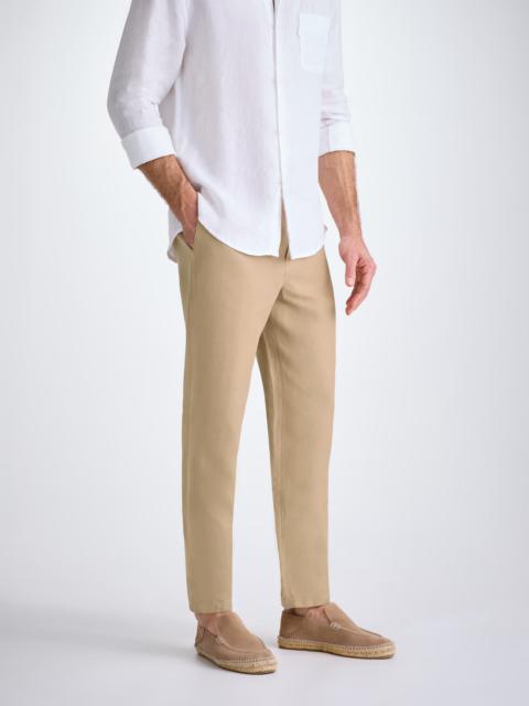 Derek Rose Men's Pants Sydney Linen Camel
