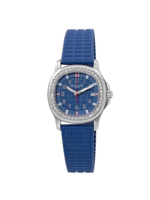 Pre-owned Patek Philippe Aquanaut Quartz Diamond Blue Dial Ladies Watch 5067A-014