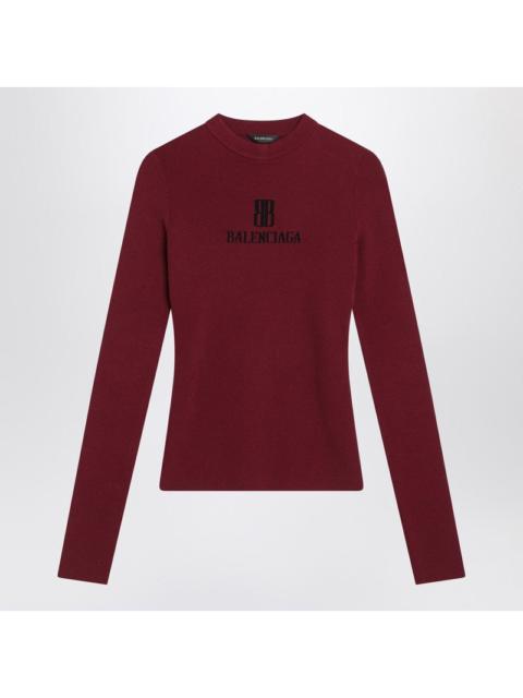 Balenciaga Ribbed burgundy Nano BB sweater