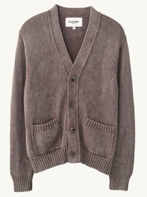 Corridor ACID WASH CARDIGAN - PURPLE