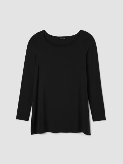 EILEEN FISHER Fine Jersey Ballet Neck Long Top