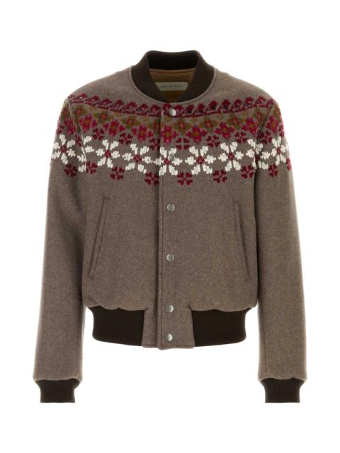 Dries Van Noten Dries Van Noten Men Mud Wool Blend Valtor Bomber Jacket