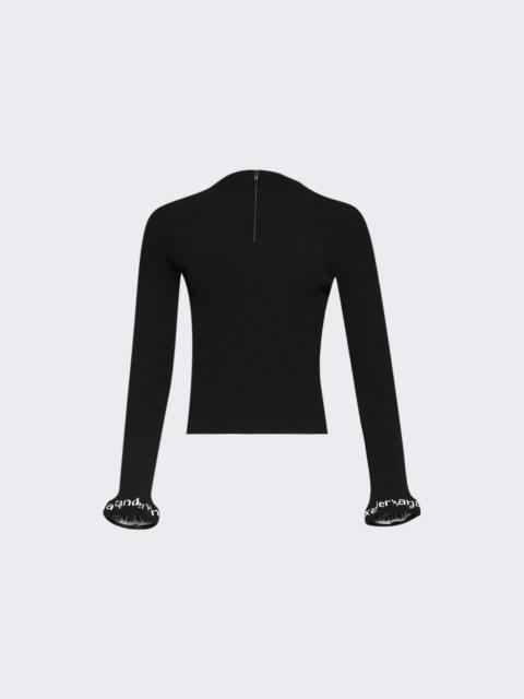 alexanderwang.t Long-sleeve Ruffle-hem Turtleneck Black