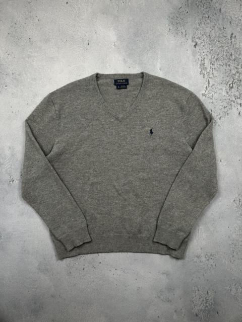 Polo Ralph Lauren Polo Ralph Lauren Grey V-neck Wool Sweater Italian Yarn 00s