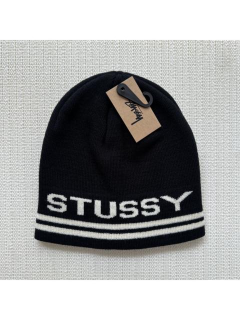 Stüssy Stussy Stripe Skull Cap Beanie Hat / Black