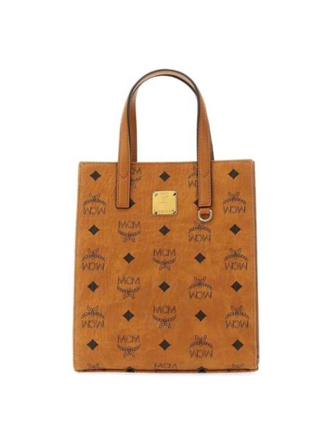 MCM MCM Mini Aren Tote Bag In Visetos Cognac
