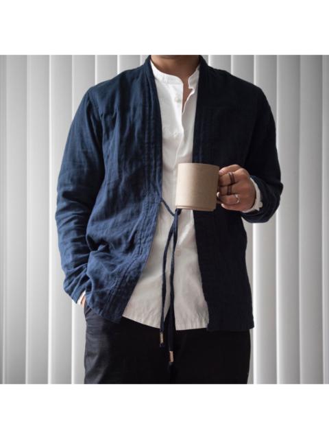 Other Designers Cardigan - Vintage Indigo Dyed Kendo Samurai Kimono Noragi Jacket