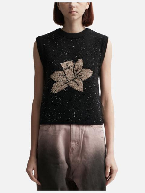 lesugiatelier MERINO WOOL BLENDED FLOWER VEST