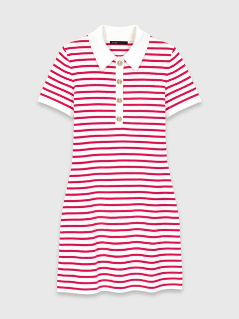maje Striped polo dress