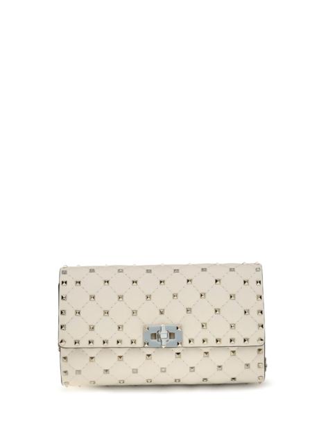 Valentino Valentino Garavani Rockstud Spike Quilted Nappa Shoulder Bag Light Ivory
