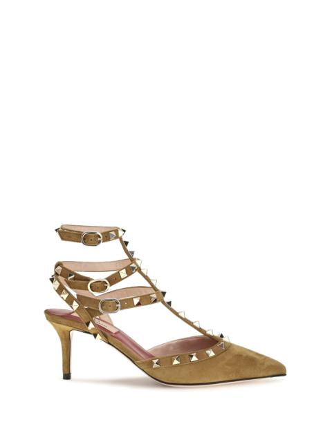 Valentino Valentino Garavani Rockstud Suede Pumps Havana Beige