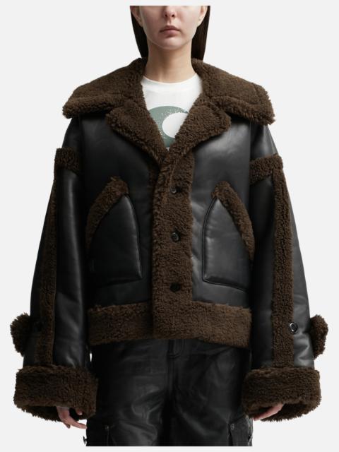 lesugiatelier PANELED SHEARLING JACKET