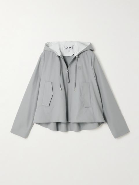 Loewe Cropped Hooded Embroidered Cotton-twill Jacket