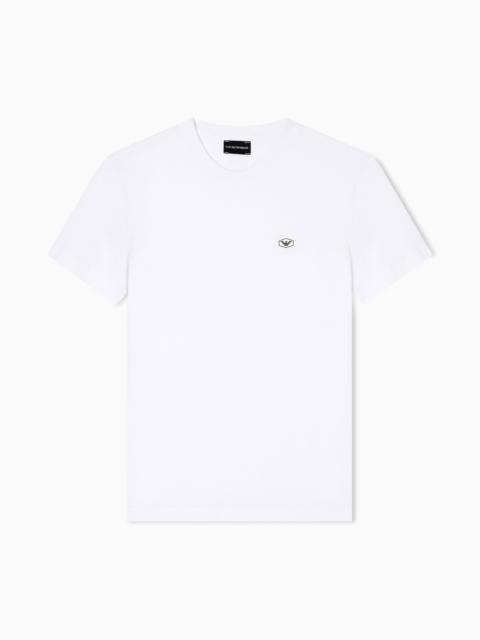EMPORIO ARMANI Supima jersey T-shirt with micro logo patch