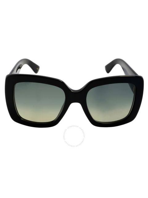 Open Box - Gucci Gradient Grey Square Ladies Sunglasses GG0141SN 001 53