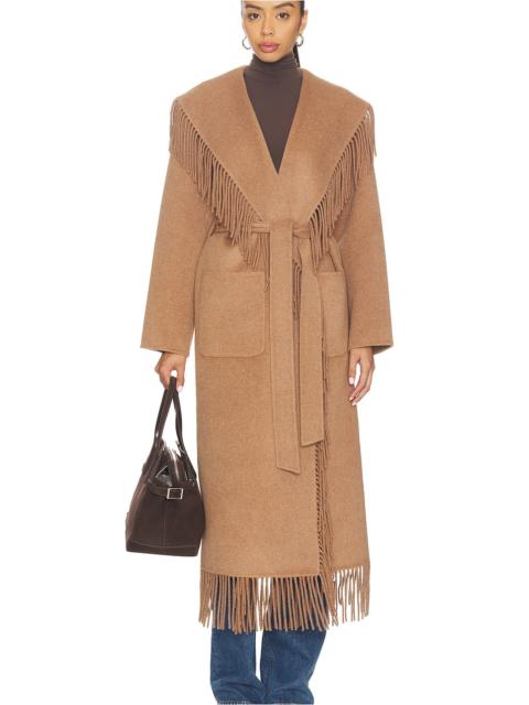 SIMKHAI Carrie Fringe Robe Coat