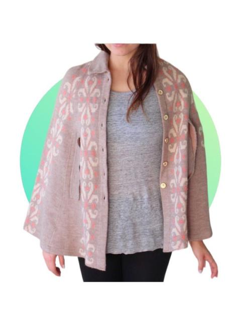Other Designers Anthropologie Madchen Pompana Tan Wool Cape Sweater Size M NWOT