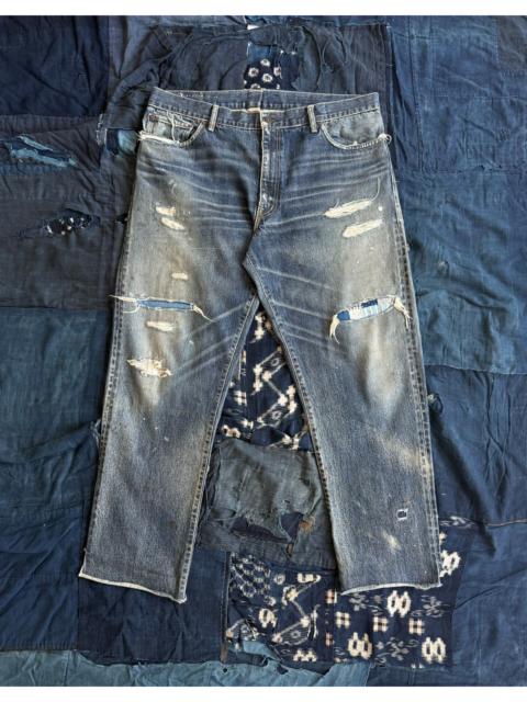 visvim visvim 21aw ict journeyman pants tacked crash patchwork denim jeans