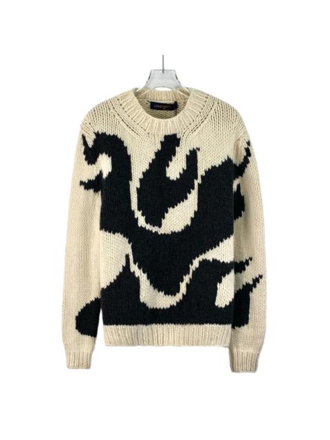 Louis Vuitton Louis Vuitton Flame Color-Blocked Flame Wool Crew Neck Long Sleeve Knit Sweater