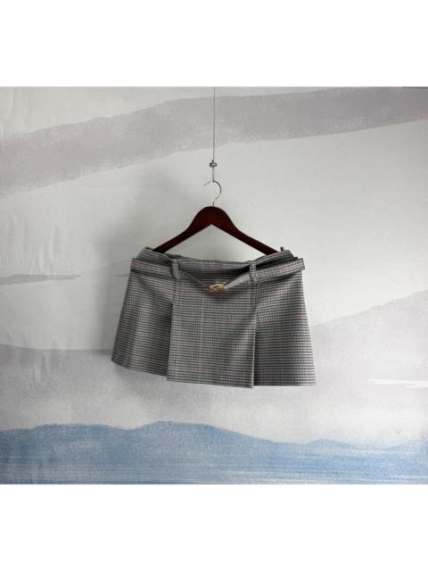 Miu Miu Miu Miu plaid letter gold button mini skirt