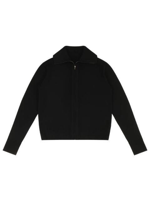 entire studios KNIT ZIP UP JACKET BLACK
